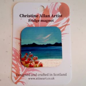 skye sea pinks art magnet