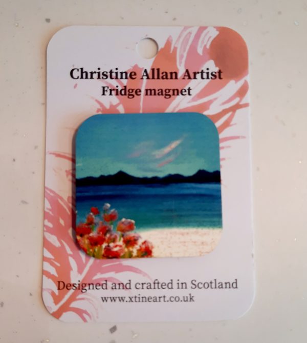 skye sea pinks art magnet