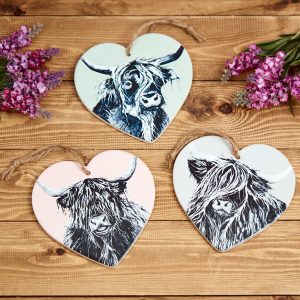 highland cow ceramic decoration