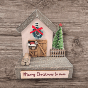 Highland Cow Wooden Christmas Decoration