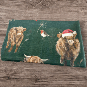 Highland Cow Christmas Scarf